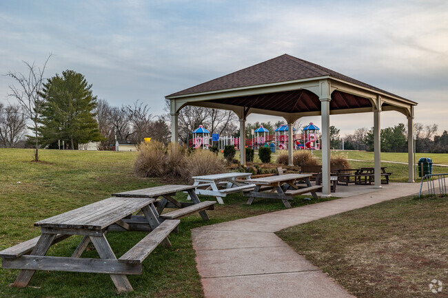 Students can take a break under the shelter at Cub Run Elementary.