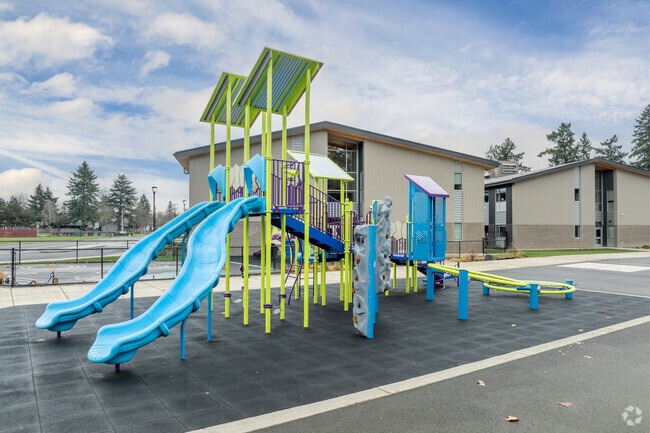 Dual slides make for a fun recess at George C. Marshall Elementary School in Vancouver, WA.