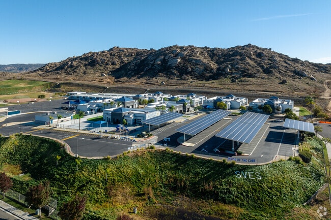 A sprawling campus view of Sierra Vista Elementary School in Perris.