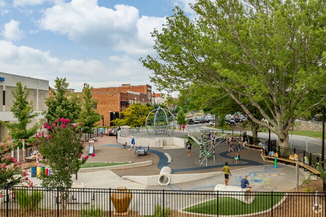 Popular with local families during a visit to downtown Hickory is Lowes Foods Park.