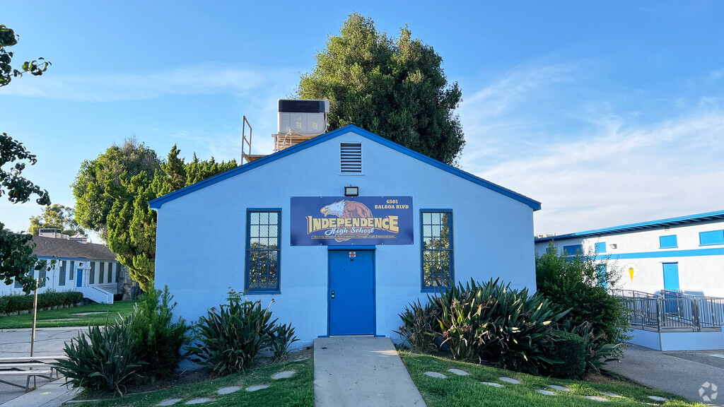Independence Continuation is brightly colored and has a traditional school-house design.