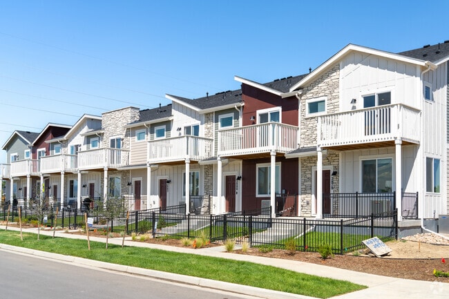 Newly constructed townhomes are being built in the West Saint Vrain community.