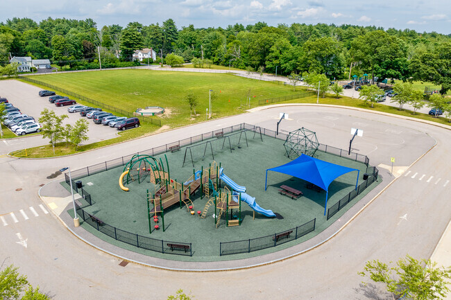 Aerial view of the playground and basketball courts at Freeman-Kennedy School.