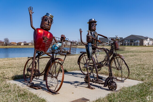 Biking is extremely popular in Northridge Heights, with even the art getting in on the action.