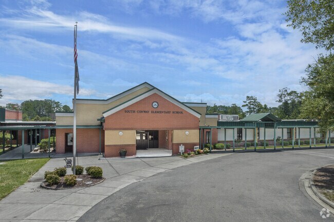 South Conway Elementary School has a grand entrance in Conway.