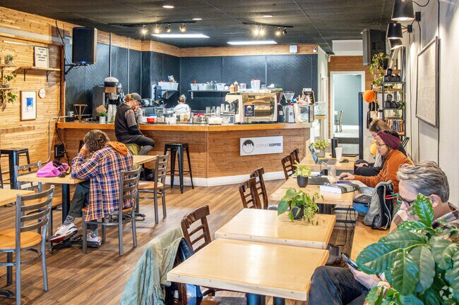 Corner Coffee is the Victory neighborhood spot to grab a latte and catch up with friends.