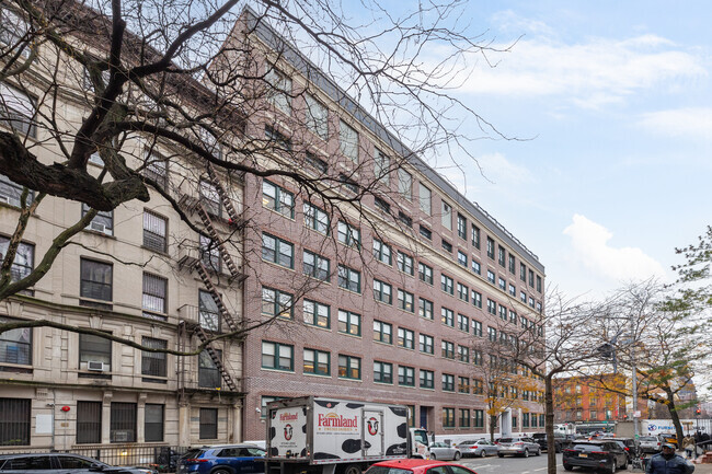 Harlem Village Academy West Lower Elementary in Harlem borders a residential area.
