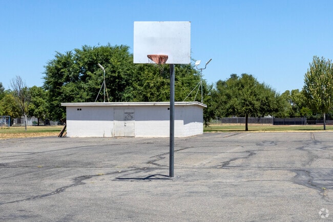 The basketball court at St. Anthony School in Atwater.
