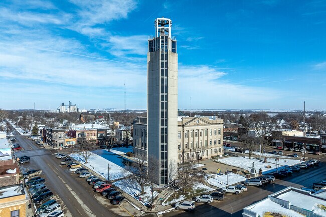 The famous Mahanay Bell Tower houses 47 bronze bells and draws visitors from all over the Midwest.