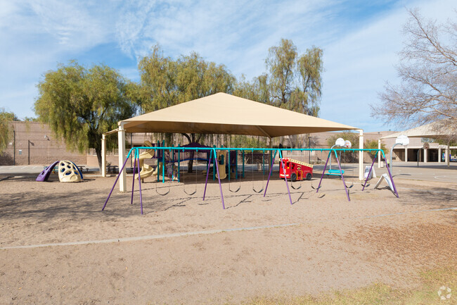 Kyrene De Las Brisas Elementary in Chandler features a shaded playround.