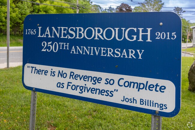 Lanesborough's history and town pride is on display with a unique quote from Josh Billings.