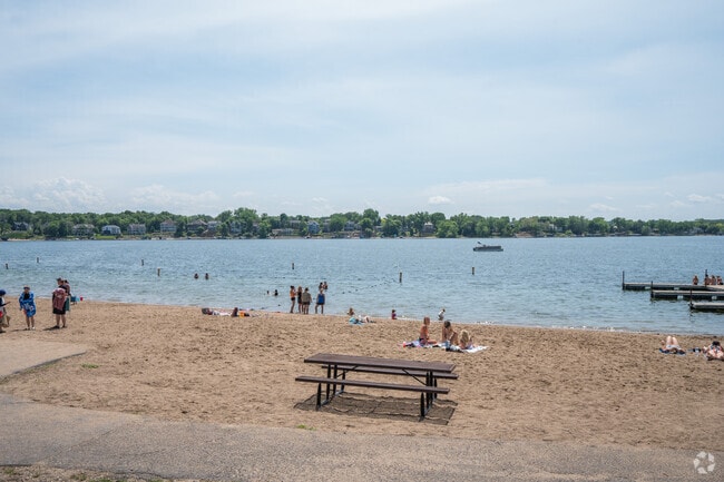 Sand Point Beach overlooking Lower Prior Lake.