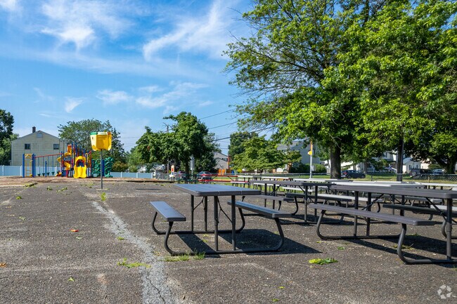 J. Harold Van Zant School has places to eat outside .