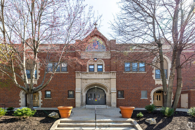The old architecture is beautiful at Sacred Heart School.