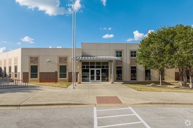 The main entrance of Westside Elementary School is in the Cedar Park neighborhood.