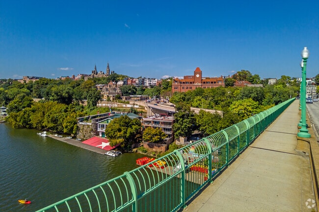 Views of Georgetown from the Key Bridge.