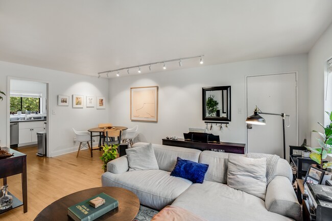 Open living and dining area