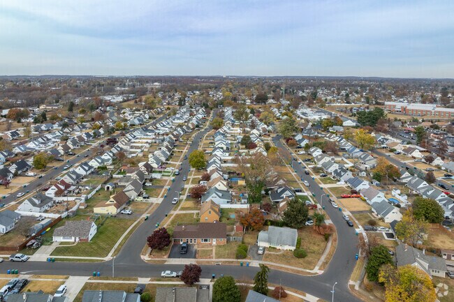 The Junewood neighborhood is a part of Levittown and occupies about a 1/4 of a square mile.