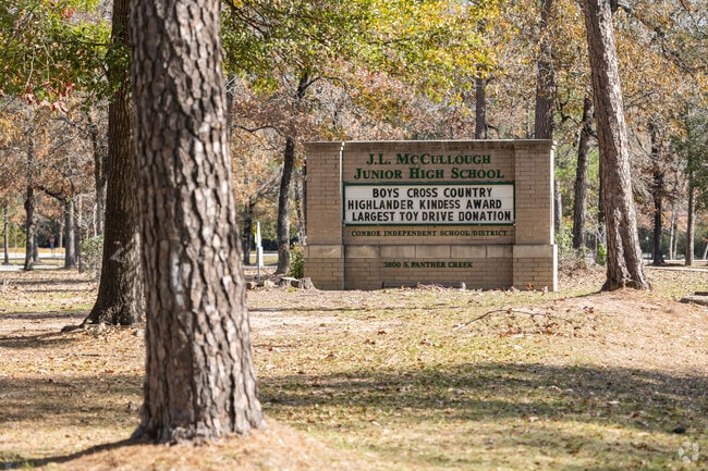 McCullough Junior High announcements for found on the sign as students enter the school.