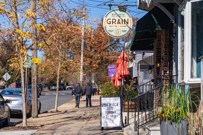 Trolley Square offers dining options just a short walk from Cool Spring-Tilton Park.