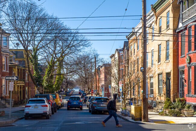 Historic rowhouses line historic streets in Midtown.