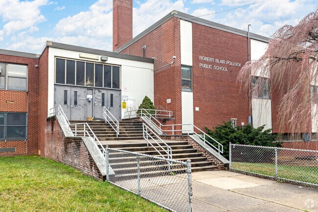 Robert Blair Pollack School Entrance in the Pennypack Neighborhood of Philadelphia.