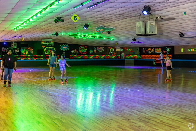 Head over to Skatetown to have family fun on the skating rink in Halls Crossroads.
