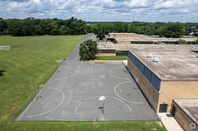 Basketball court at the Emily C Reynolds Middle School.