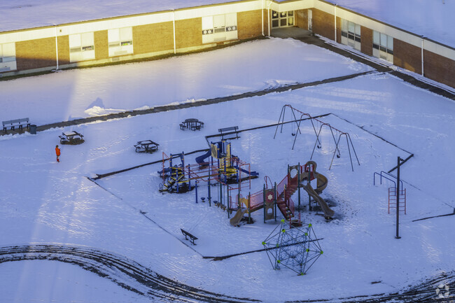The playground at Henry B. Burkland Intermediate School in Middleboro, MA.