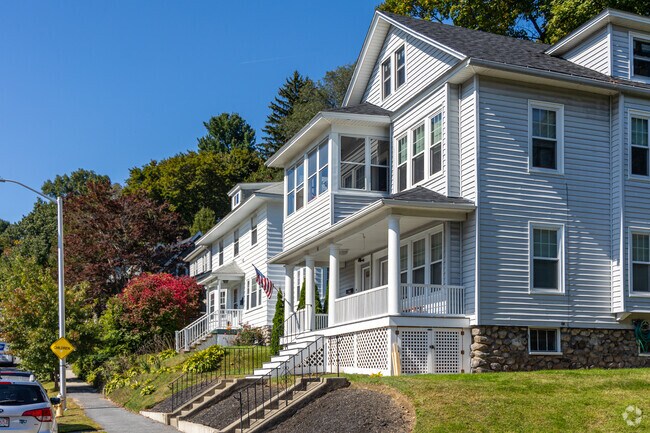 Colonial-style homes line the streets of Worcester’s Indian Lake East neighborhood.