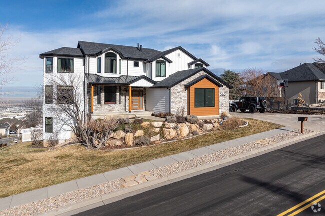 Spacious new homes line a quiet street in North Salt Lake.