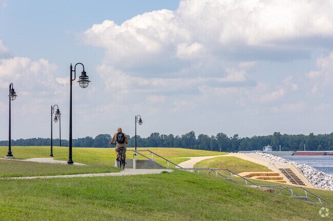 Bicyclists can use the Greenway trail at Schultz Park to get around Paducah.