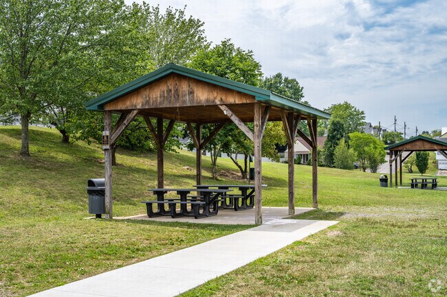 Small pavilions are among the amenities at Jack Roberts Park.