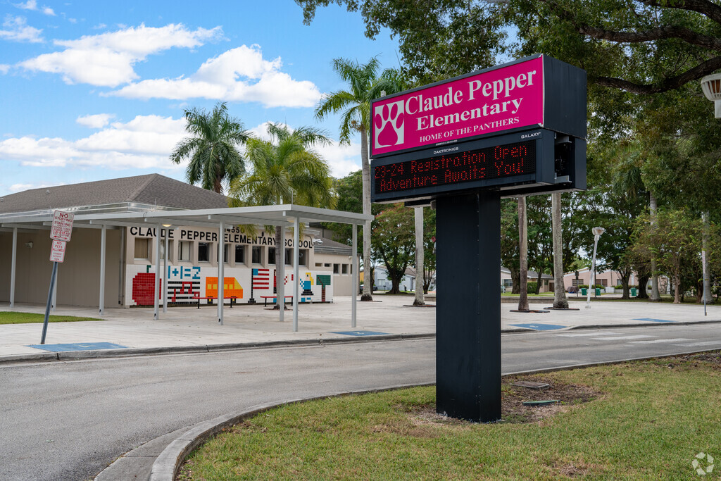 Claude Pepper Elementary School sign.