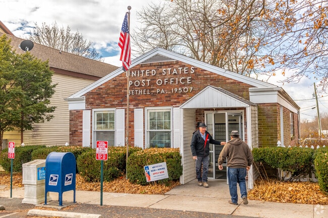 Run into close neighbors at the Bethel Post Office in the town center.