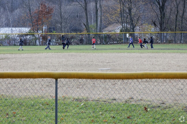 Kids playing on the soccer field at West Side Park in Carbondale, PA.
