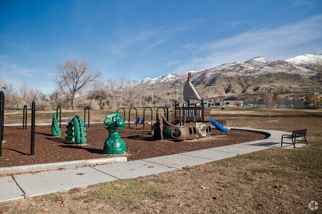 Nicholls Park in Fruit Heights has a colorful themed playground for local kids to enjoy.