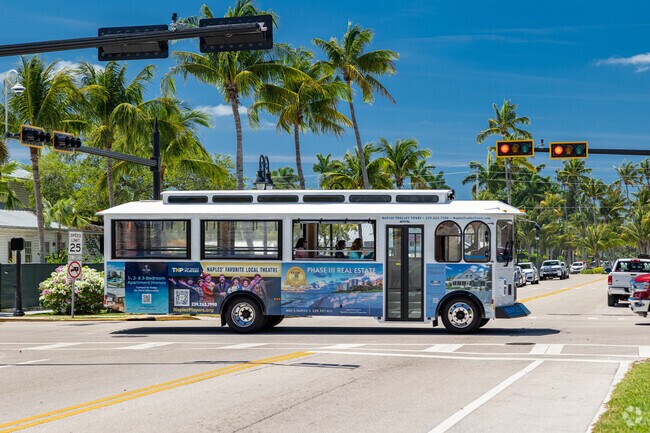 Aqualane Shores residents have access to a trolley that runs throughout downtown Naples.