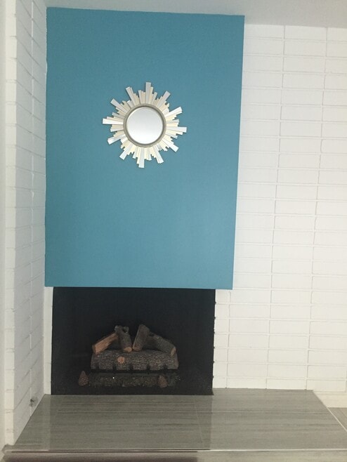 fireplace w/ new logs