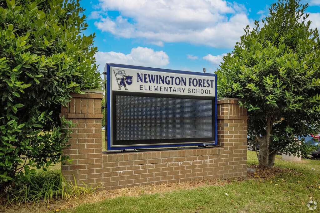 Newington Forest Elementary entrance sign.