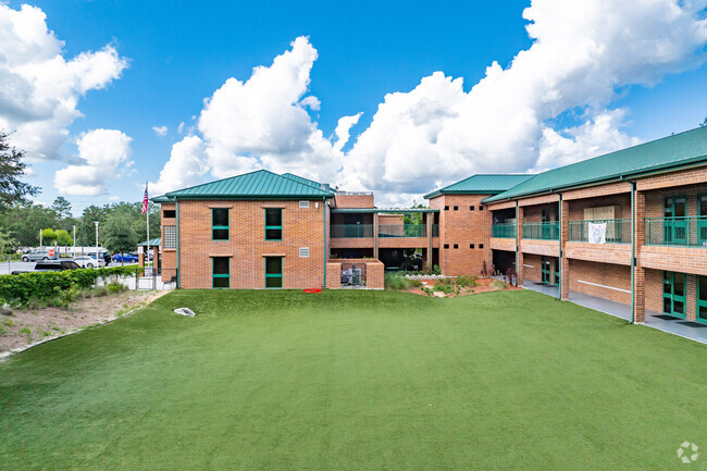 Solid Rock Community School has plenty of green space for outdoor play.