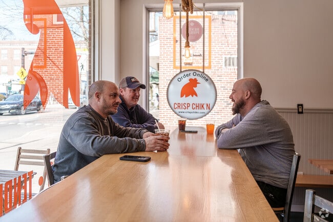 Friends can stop by Crisp Chik'n in Lansdowne for a nice lunchtime chat.