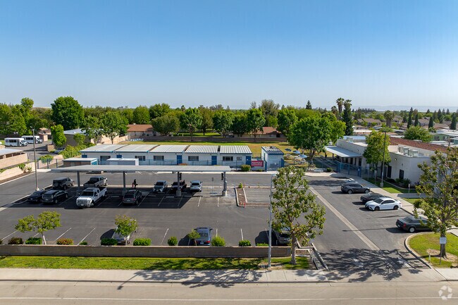 A view of Independence High School buildings from the air.