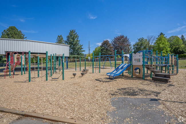 Colorful playgrounds are a recess favorite at Cedar Mill Elementary School in Portland, Oregon.