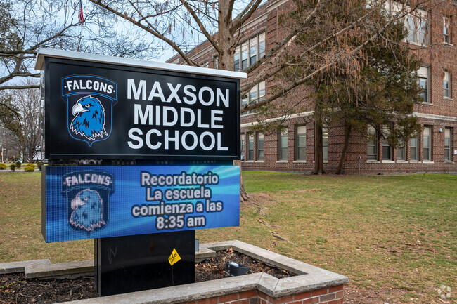 The roadside signage for Maxson Middle School, a public school located in Plainfield, NJ.