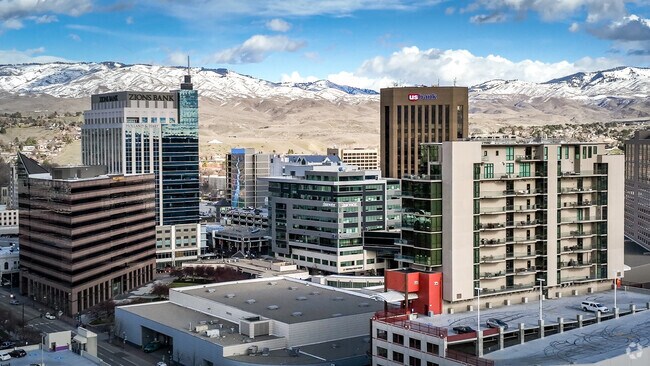 Hi rise condos in downtown Boise offer up spectacular views of the foothills.