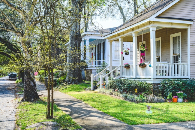 Small homes with inviting porches are a common sight in Downtown Mobile.