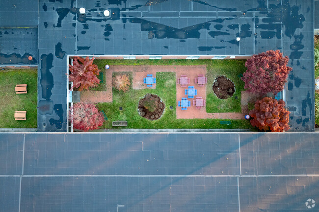 Students enjoy the courtyard at Richer Elementary School.