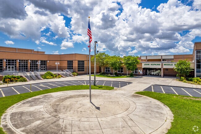 John Hopkins middle school always has it's flag raised.