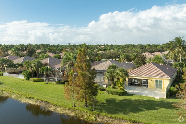 Many of the homes in the  Evergrene neighborhood provide scenic water views.